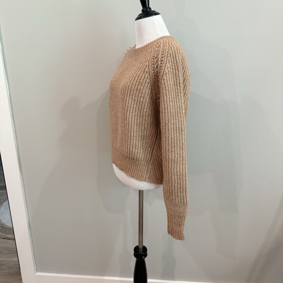 See By Chloe Sweater Women's Size Large Tan Pullover Wool Quiet Luxury Old Money - Picture 4 of 15